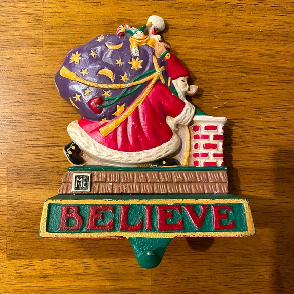 Midwest Importers Santa Clause Chimney Cast Iron Stocking Holder - Picture 1 of 3